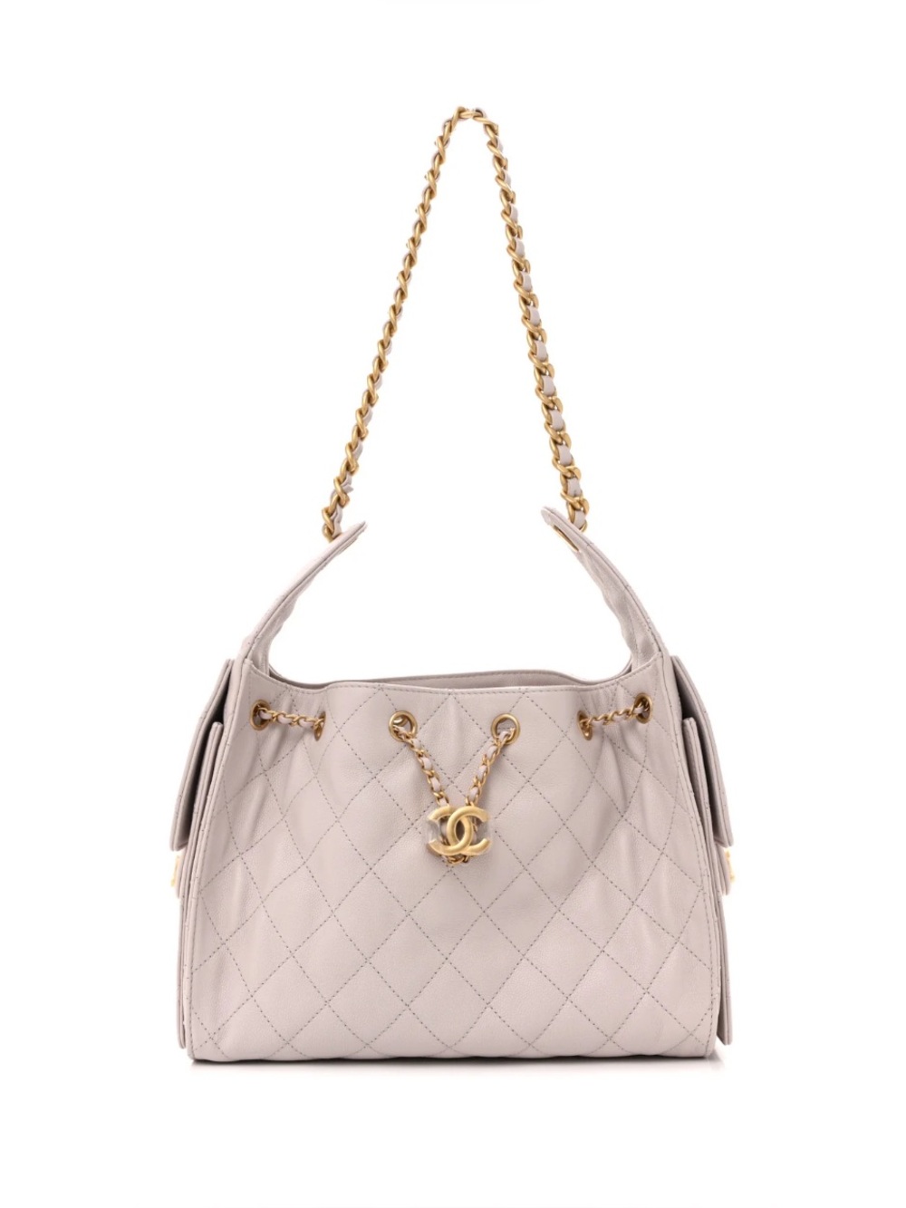 Chanel 25 Lavender Quilted Drawstring Shoulder Bag in size Small